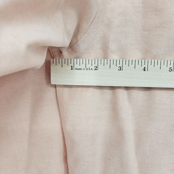 Roundtree & Yorke Shirt Mens 16.5 34 Peach Gold Label Non Iron Oxford Button - Picture 7 of 10